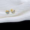 Butterfly Mother-of-Pearl Kids Girl's Stud Earrings - 18K Gold Plated