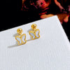 Butterfly Split Mother-of-Pearl Kids Girl's Stud Earrings - 18K Gold Plated