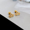 Crown Kids Girl's Stud Earrings - - 18K Gold Plated
