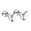 "Solid Butterfly" Kids Girl's Earrings - Silver
