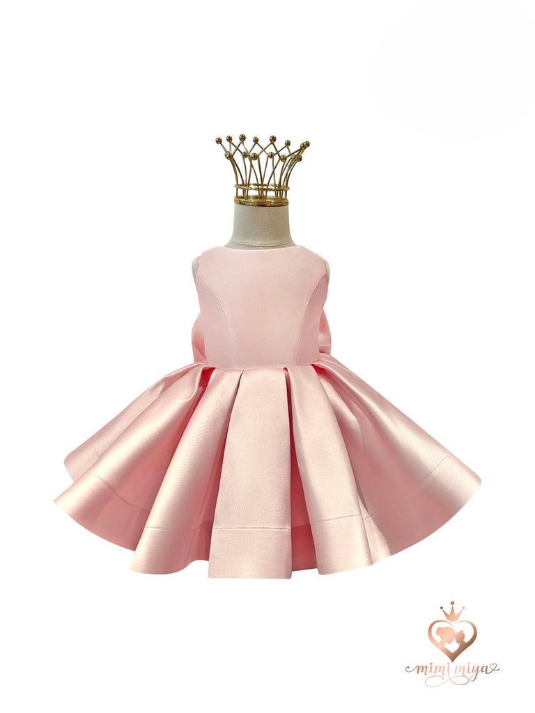“Charlotte" Mimi Miya Couture - Flower Girl / Birthday Dress in Mikado - Blush Pink