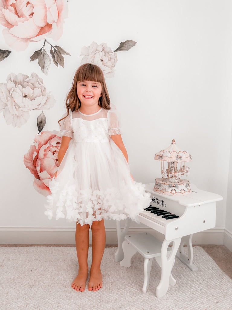 Mimi Miya - Angelica 3D Flower Embellished Girl's Dress 