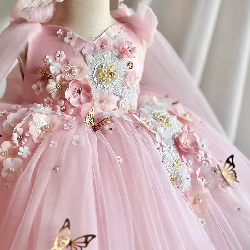 “Julieta” 3D Flower Beaded Girl’s Dress