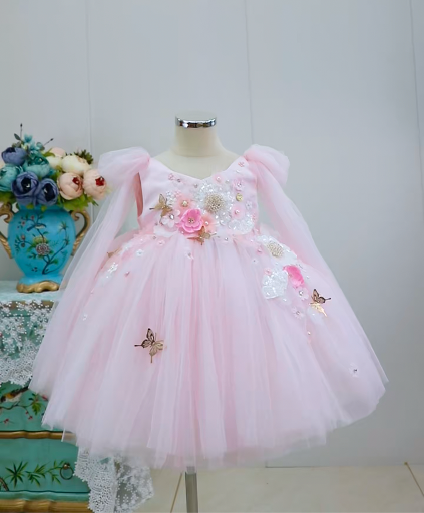 “Julieta” 3D Flower Beaded Girl’s Dress