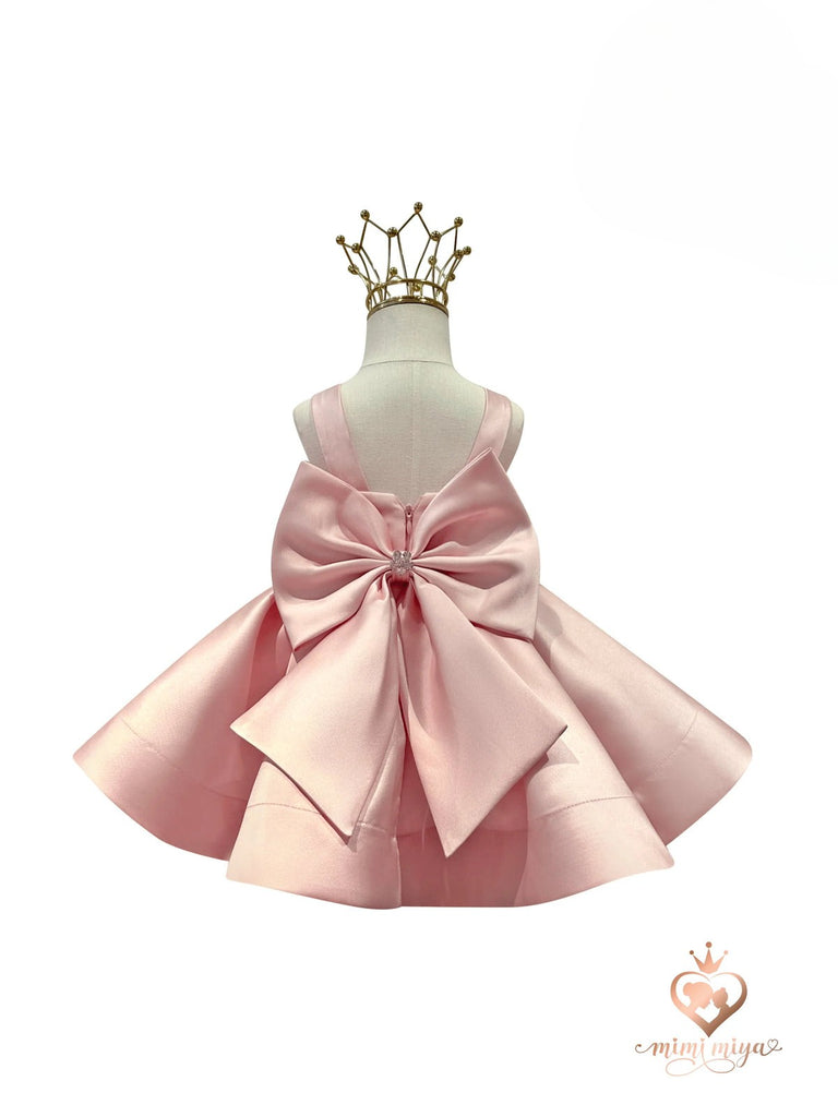 “Charlotte" Mimi Miya Couture - Flower Girl / Birthday Dress in Mikado - Blush Pink