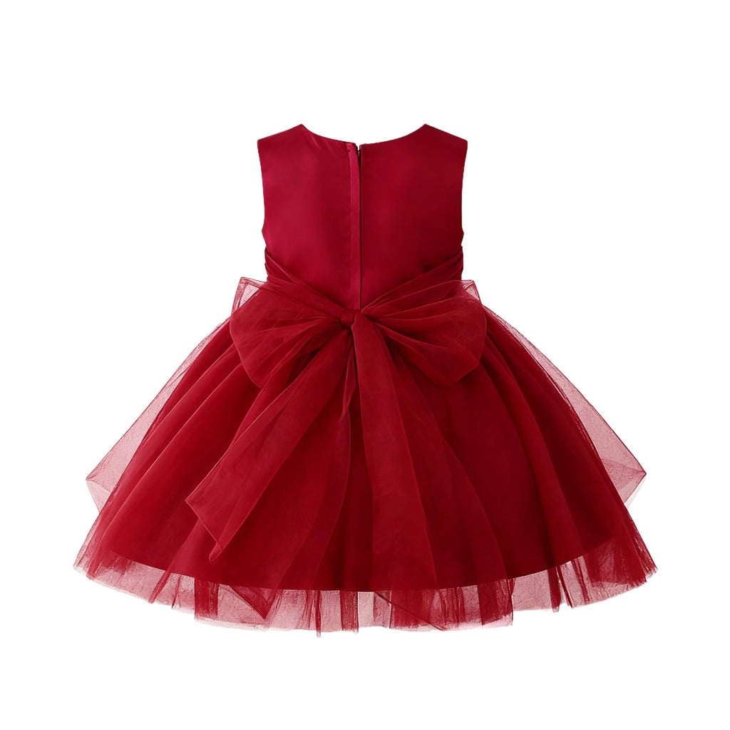 “Anna” Girl’s Princess Basque Waist Dress - Red