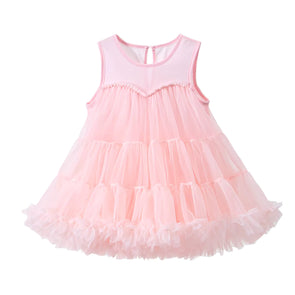 "Juliana" Girl's Ruffle Tulle Dress - Pink