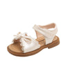 Girl's Lace Trim Ivory White Sandals