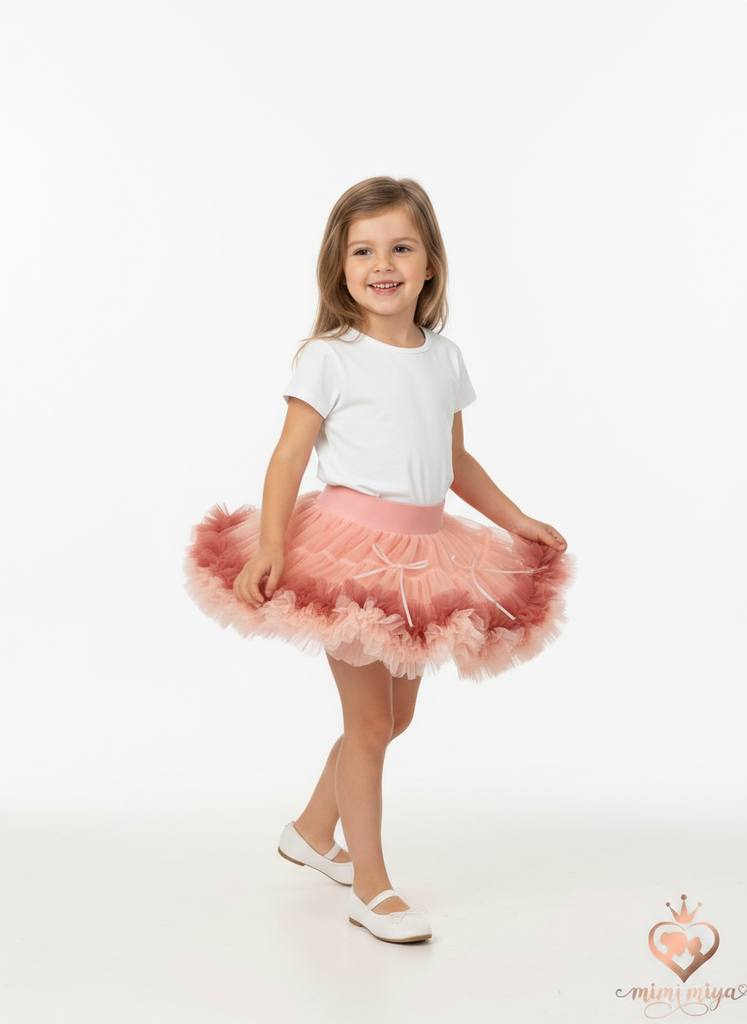 “Larissa” Tutu Ruffle Girl’s Skirt - Pink