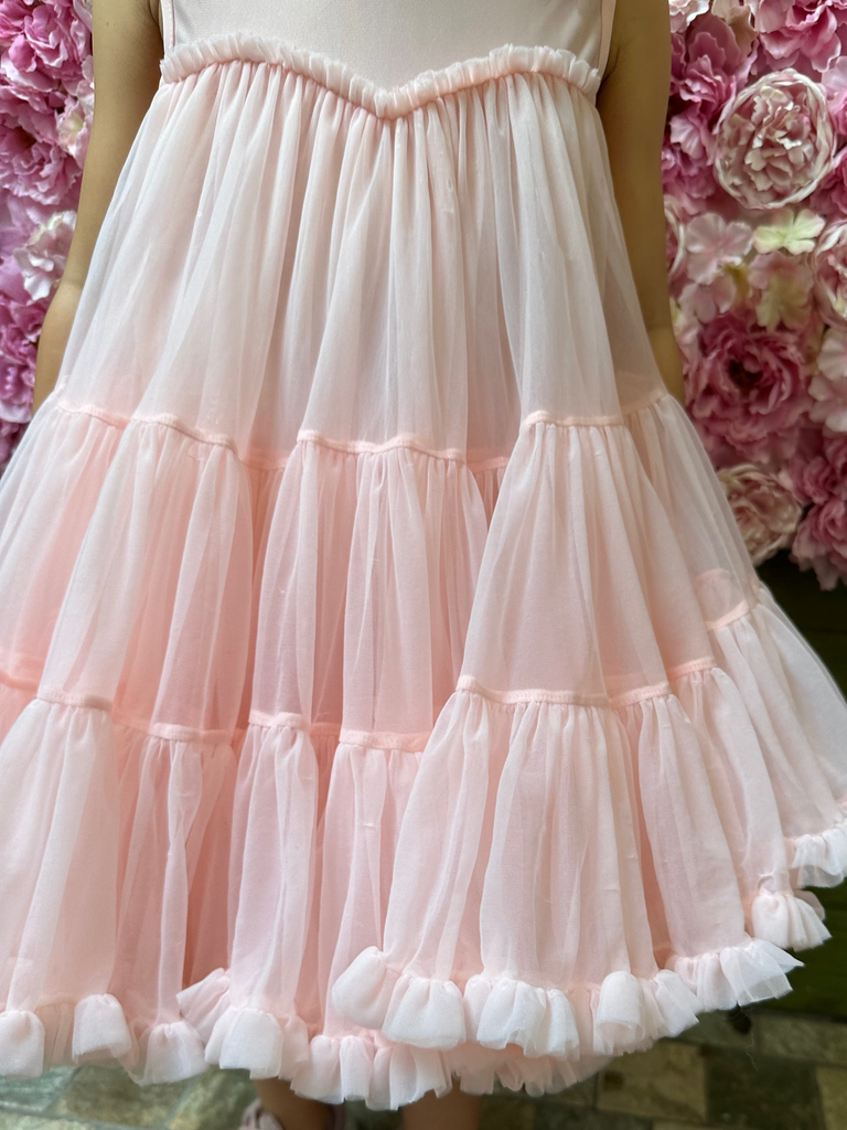 "Juliana" Girl's Ruffle Tulle Dress - Pink