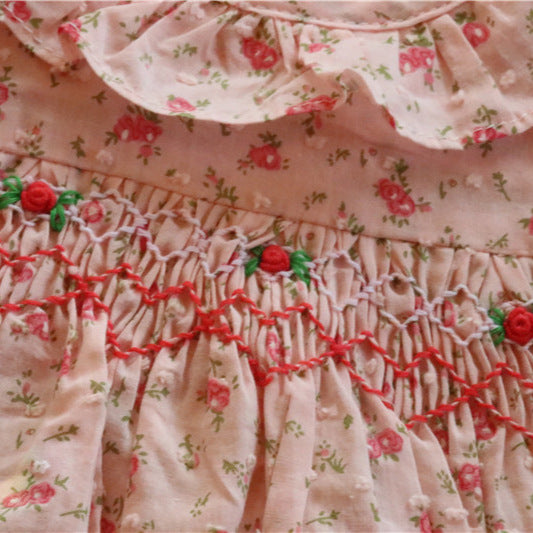 "Luana" Baby Girl's Smocked Dress - Pink Floral