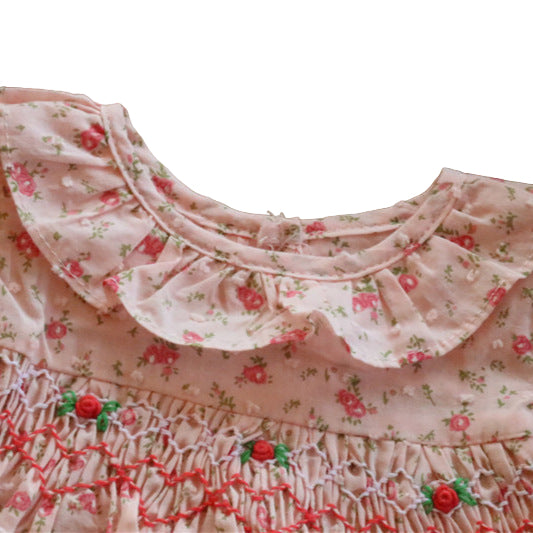 "Luana" Baby Girl's Smocked Dress - Pink Floral