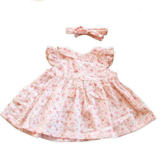 "Luana" Baby Girl's Smocked Dress - Pink Floral