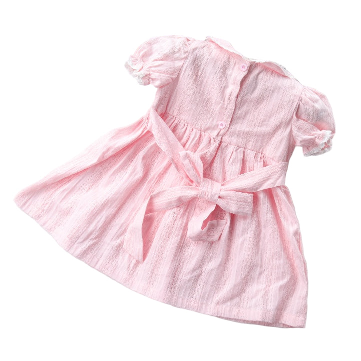 "Miranda" Girl's smocked dress - Pink