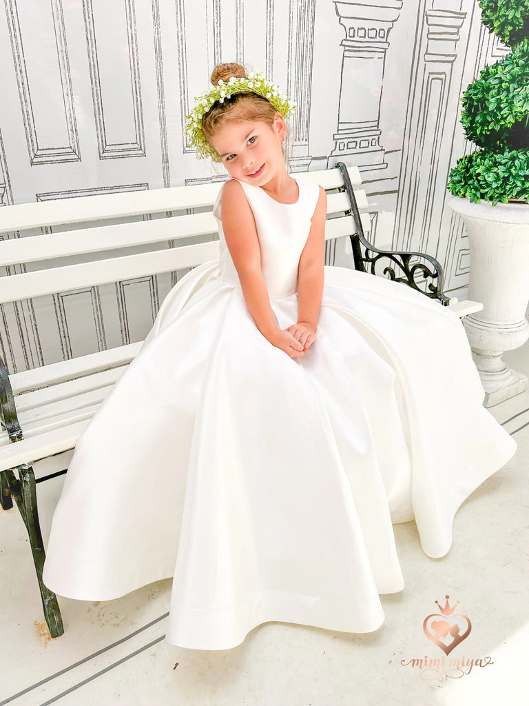 ’Anastasia’ Mimi Miya Couture Flower Girl and Communion Mikado Dress Flower Girl / Holy Communion Dress