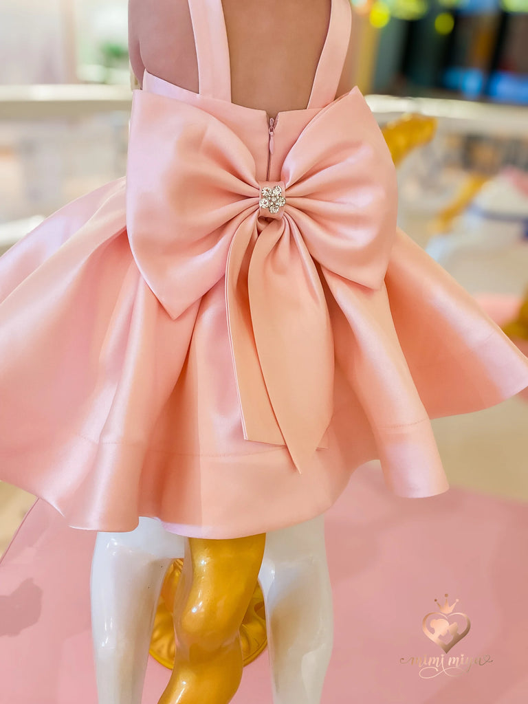 Charlotte" Mimi Miya Couture Flower Girl & Birthday Dress in Mikado - Blush Pink | Flower Girl Dresses | Birthday Dresses | Mimi Miya Charlotte" Mimi Miya Couture Flower Girl & Birthday Dress in Mikado - Blush Pink | Flower Girl Dresses | Birthday Dresses | Mimi Miya