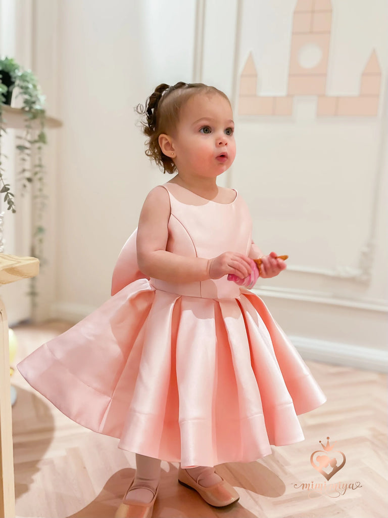 Charlotte" Mimi Miya Couture Flower Girl & Birthday Dress in Mikado - Blush Pink | Flower Girl Dresses | Birthday Dresses | Mimi Miya Charlotte" Mimi Miya Couture Flower Girl & Birthday Dress in Mikado - Blush Pink | Flower Girl Dresses | Birthday Dresses | Mimi Miya