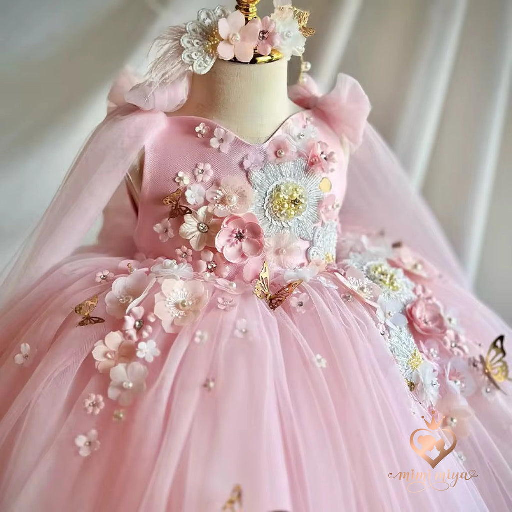 “Julieta” 3D Flower Beaded Girl’s Dress