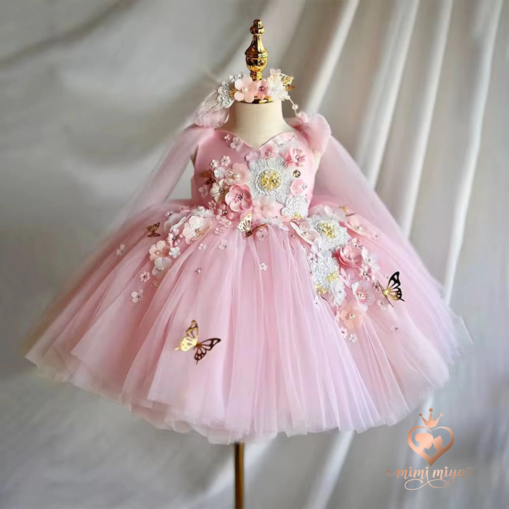 “Julieta” 3D Flower Beaded Girl’s Dress