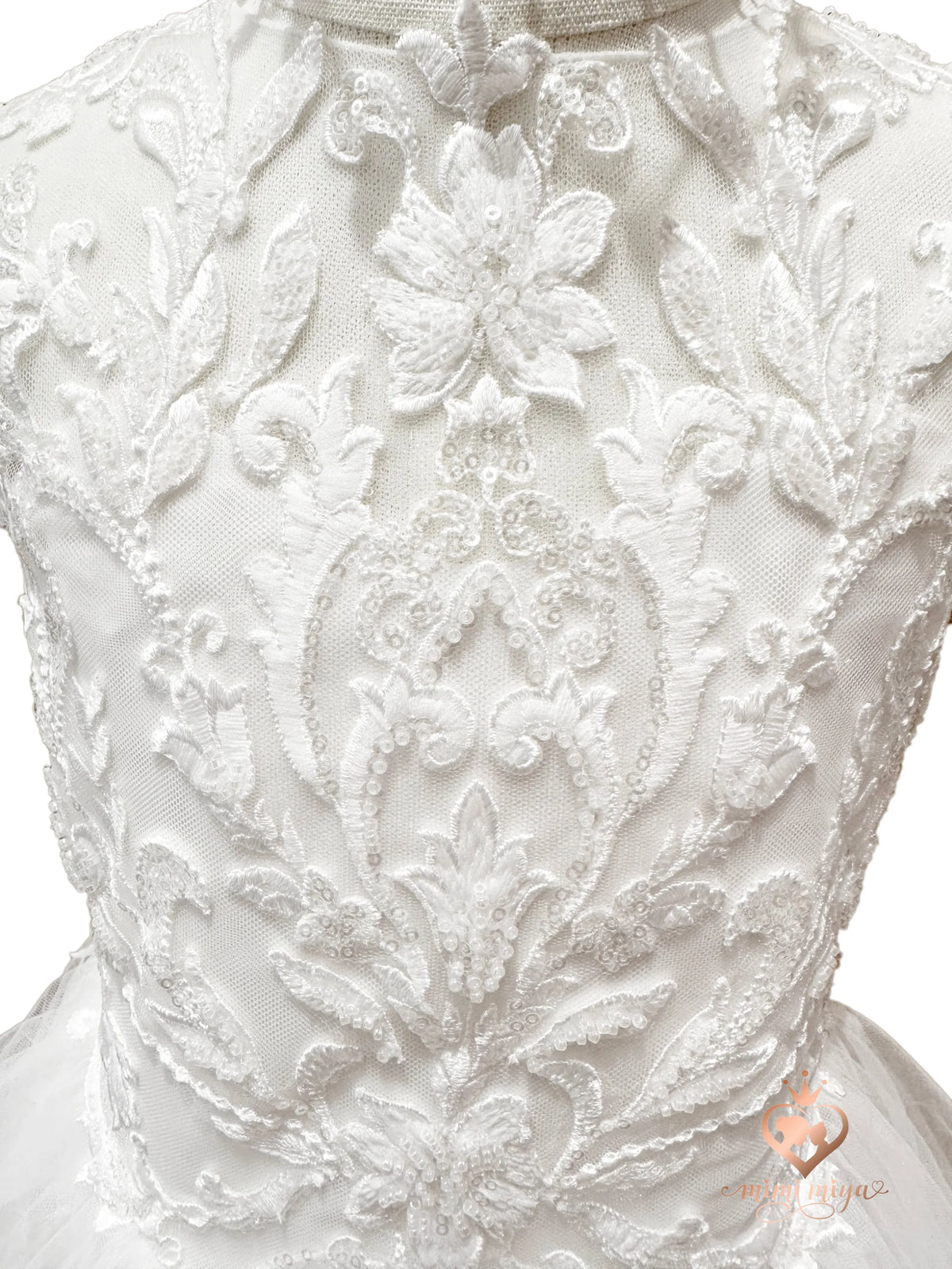 “Kelly” Mimi Miya Couture Flower Girl Lace and Tulle Dress with Basque ...