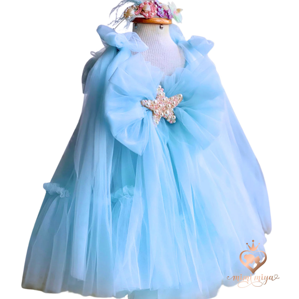 “Marina” Mermaid Princess Beaded Girl’s Birthday Dress