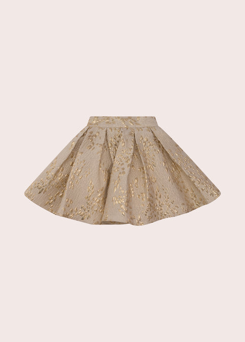 Gold brocade pleated on sale skirt